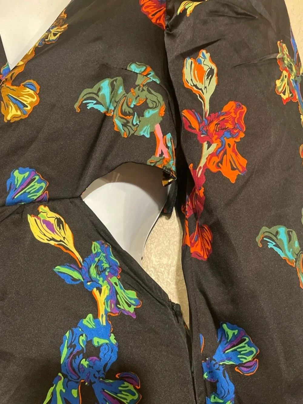 Black Floral Cutout maxi dress with Long Sleeves